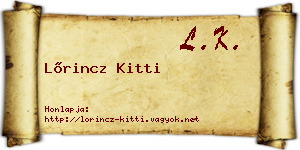 Lőrincz Kitti névjegykártya
